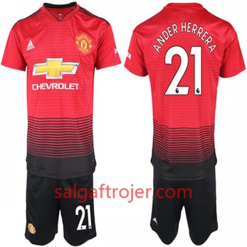 Manchester United Fodboldtrøjer Ander Herrera 21 Børn Hjemmebanesæt 2018/19 Kort ærmer Manchester United Fodboldtrøjer Ander Herrera 21 Børn Hjemmebanesæt 2018/19 Kort ærmer
